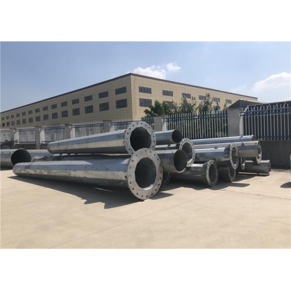 RAL Painted Hot Dip Galvanized Steel Tubular Pole For Distribution Line Project
