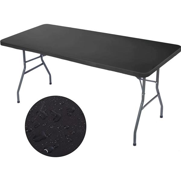Modern Style 6FT Black Folding Table for Outdoor Dining Lightweight and Easy to