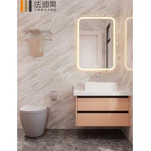 Elegant And Functional Orange Stainless Steel Bathroom Vanity Cabinet With Multiple Storage Solution