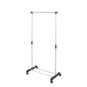 Foldable single-bar steel-made clothing standing frame with fabric drying rack