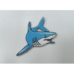 Embroidery Clothes Shark Labels Heat Transfer Patches Washable Customized