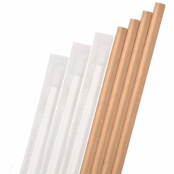 Quality Degradable Individually Wrapped Paper Straws Drinking Paper Straws Dye Free wholesale