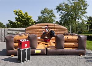 China Inflatable Riding Mechanical Bull Rodeo Ride , Inflatable Mechanical Bull Mattress on sale