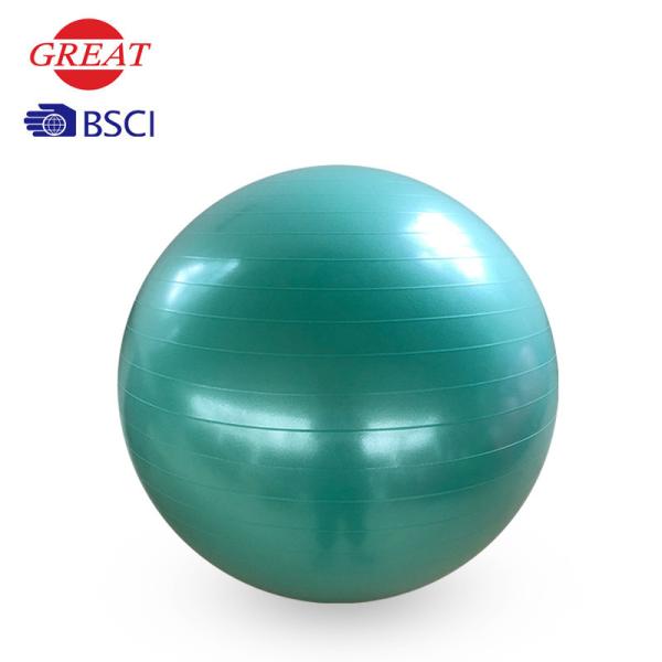 Quality Smooth Surface Green Exercise Ball , Large Thick Inflatable Exercise Ball With Pump wholesale