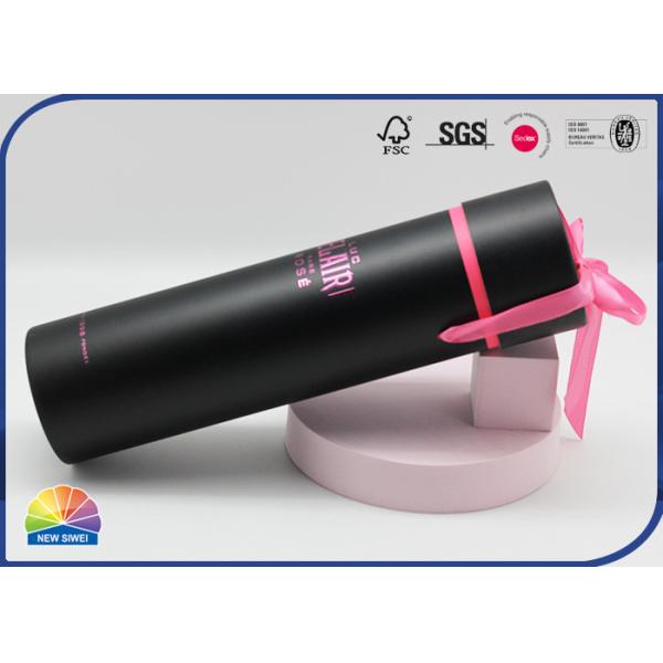 Quality Wine Bottle Paper Packaging Tube Matte Lamination With Ribbon Handles wholesale