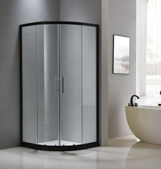 Quality Black aluminium shower enclosure 1000*1000 with two sliding doors and two fixed panels wholesale