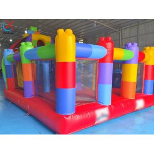 Customized LEGO Block Splicing Inflatable Bouncy House With Slide Combo For Kids