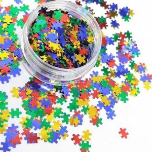 Die Cutting Printing PET Puzzle Glitter Shape for Eye-Catching Puzzle Designs in