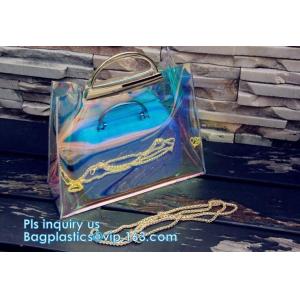 customized clear pvc tote bag handbag, Trendy Lady Handbags with Zipper Handle