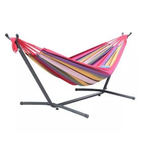 Adjustable Steel Frame Fold Up Hammock With Stand Custom With Cotton Canvas