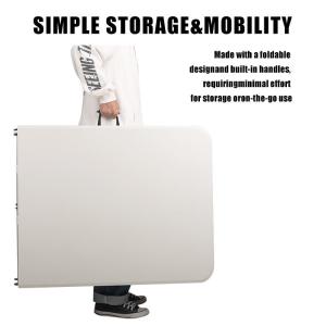 Custom 4ft 6ft 8ft Cheap Round Foldable Table Portable Folding White Round