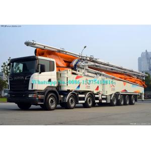 China Automatic Zoomlion Truck Mounted Concrete Pump 56m Placing Depth 63X-6RZ Model With 6 Arms on sale