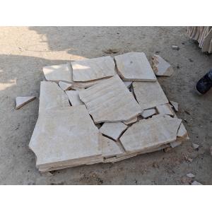 Beige Limestone Honed Random Flagstone Walkway,Crazy Stone Patios,Irregular