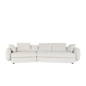 Cheap Modular Sectional Fabric Sofa Beige 2 Piece Set Sofa High Density Sponge Padded Seat for sale