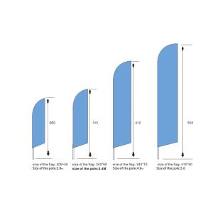 4.6m double sides printing feather flags with across base
