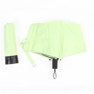 Cheap 21 inch compact anti-uv uv protection three fold umbrella with sunproof sunshade in green color for sale