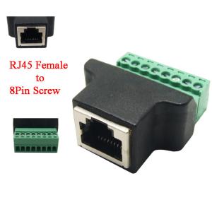 RJ45 Female Jack 8P8C to 8 Pin Screw Terminal Block Adapter for CCTV Vedio