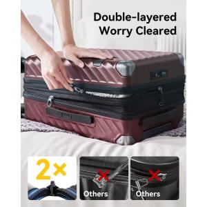 Carry On Luggage 22x14x9 Airline Approved - 35L Polycarbonate Expandable Hard