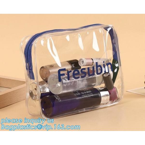 Soft PVC EVA Clear Plastic Vinyl Cosmetic Packaging Bag with Zipper, makeup pouch transparent PVC clear cosmetic bags