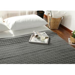 Home Cotton Soft Throw Blanket , Quilted Twist Pattern Knit Throw Blanket