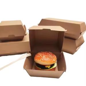 Burger Box Biodegradable Fast Food Corrugated Cardboard Customization