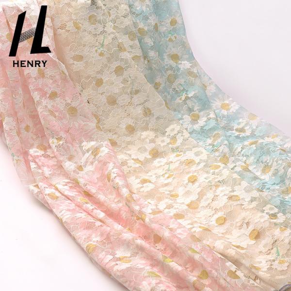 ODM Pattern Printed Lace Knit Mesh Fabric For Women Clothing