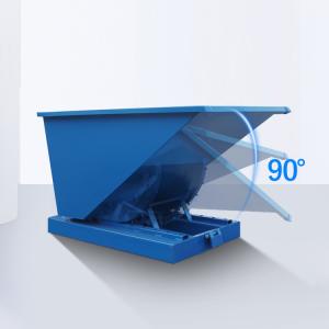 Cheap Outdoor Forklift Self Dumping Hopper Bin Steel Tipping Bin Customized Size Color for sale