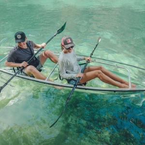 Cheap 200kgs Capacity Glass Bottom Kayak Transparent Canoe Clear Crystal Kayak See Bottom Canoe for sale