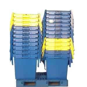 Stackable Plastic Moving Boxes PP Plastic Crate With Lid Heavy Duty
