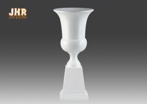 Cheap Durable Fiberglass Planters Floor Vase Glossy White for sale