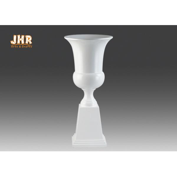 Durable Fiberglass Planters Floor Vase Glossy White