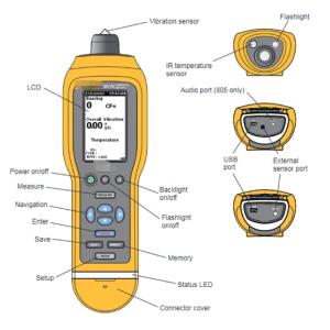 Fluke 805 FC Vibration Meter Mechanical Machine Vibration Meter Tester