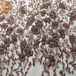 China MDX 3D Elegant Lace Fabric / Embroidered Lace Fabric Customized on sale