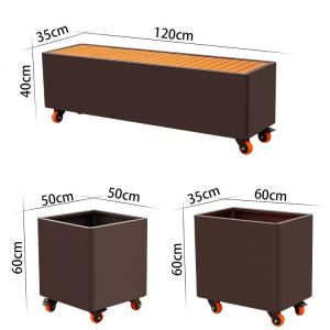 Removable garden flower pot chair with wheels planter box