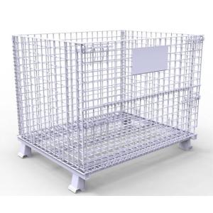Heavy duty galvanized wire metal storage cage folding wire mesh container for