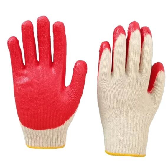 Quality 10 Gauge White Latex Coated Gloves Latex Dipped Work Gloves TC Seamless Liner wholesale