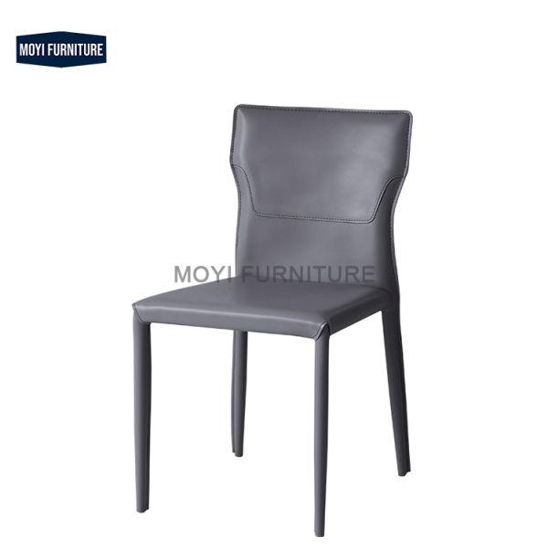 CUSTOM Hotel Dining Chair Featuring Leather Upholstery Black Powder-Coated Legs Modern Design Ideal for Dining Room