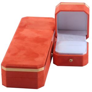 OEM ODM Handmade orange velvet jewellery box Custom Jewelry Box with Golden Edge