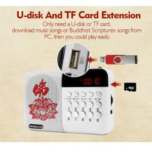 Buddhist dc 5v mini speaker portable digital radio mp3 player with usb input