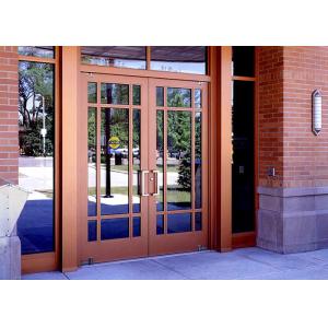 Tempered Insulated Powder Coated Aluminium Door Hinge Adjustment With Glass