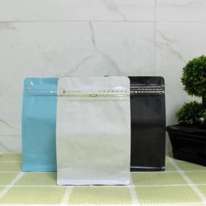Custom Printed Resealable Flat Bottom Stand Up coffee beans Pouch Coffee Bag