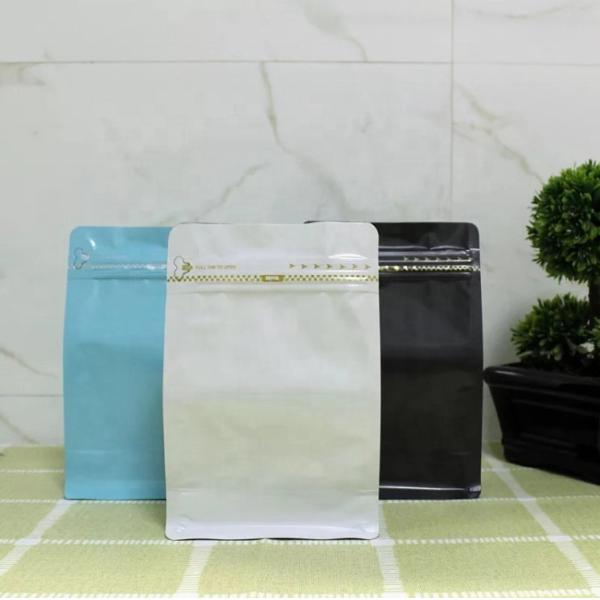 Custom Printed Resealable Flat Bottom Stand Up coffee beans Pouch Coffee Bag