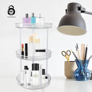 3 Tier Transparent Easy to Assemble Turntable Lazy Susan Cosmetic Makeup