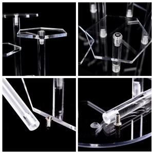 13cm Dia X 9cm Hexagon Acrylic Display Shelf For Action Figures Dolls Jewelry