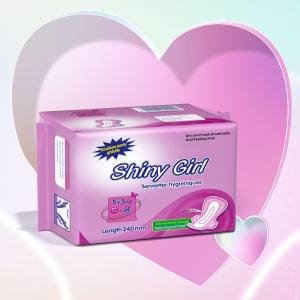 China ISO9001 Soft Cotton Disposable Sanitary Napkin Pads 240mm For Night Use on sale