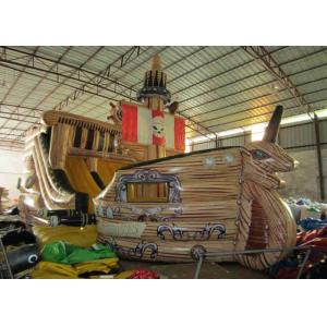 Big Dinosaur Inflatable Pirate Ship With Slide Enviroment - Friendly