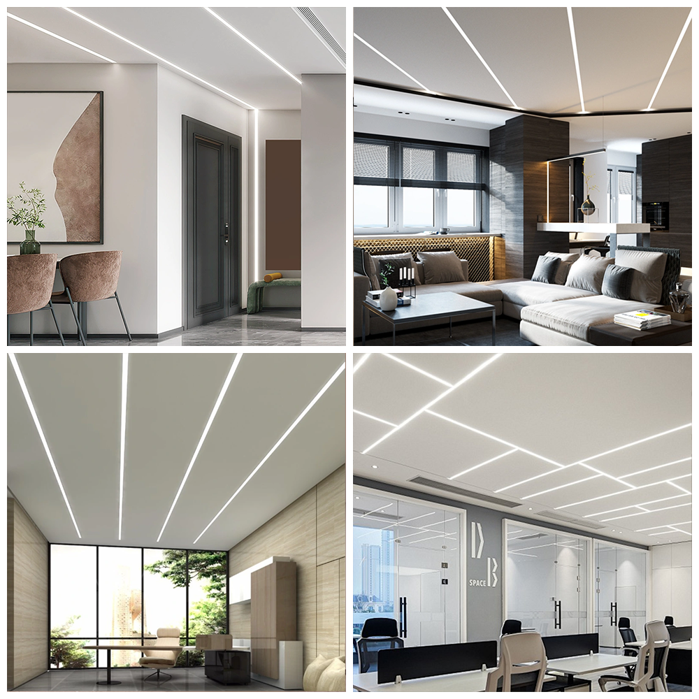 W58.0 × H15.0mm IP20 Rated Recessed Aluminum LED Profile with PCB Width up to 12