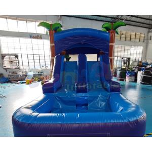 Palm Tree Jumping Inflatable Bouncer Slide With Triple Stitching