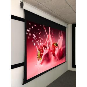 Ceiling Recessed Tab Tensioned Motorized Projection Screen With Hd Flexible