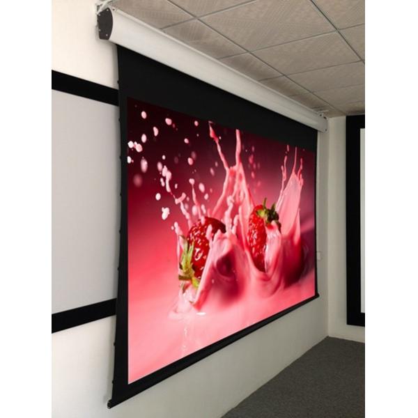 Ceiling Recessed Tab Tensioned Motorized Projection Screen With Hd Flexible